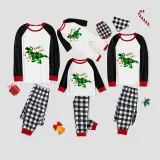 Christmas Matching Family Pajamas Dinosaur Rawr Fala Gray Pajamas Set