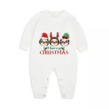 Christmas Matching Family Pajamas Merry Christmas Sloth White Pajamas Set