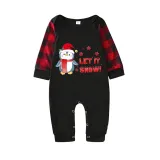 Christmas Matching Family Pajamas Let It Snow Penguin Black Pajamas Set