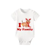 Christmas Matching Family Pajamas I Love My Family Dachshund White Short Pajamas Set