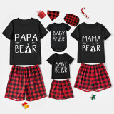Christmas Matching Family Pajamas Papa Mama and Baby Bear Black Pajamas Set