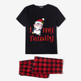 Christmas Matching Family Pajamas I Love My Family Penguin Black Pajamas Set