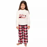 Christmas Matching Family Pajamas Papa Mama and Baby Bear Family White Pajamas Set