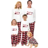 Christmas Matching Family Pajamas Papa Mama and Baby Bear Family White Pajamas Set