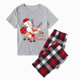 Christmas Matching Family Pajamas Merry Christmas Penguin Deer White Short Pajamas Set