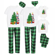 Christmas Matching Family Pajamas Christmas Tree Gift Penguins Green Pajamas Set