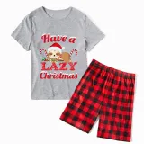 Christmas Matching Family Pajamas Have A Lazy Christmas Gray Short Pajamas Set