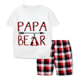Christmas Matching Family Pajamas Papa Mama and Baby Bear White Short Pajamas Set