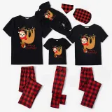 Christmas Matching Family Pajamas Sloth Christmas Gift Black Pajamas Set