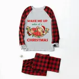 Christmas Matching Family Pajamas Wake Me Up When It's Christmas Gray Pajamas Set