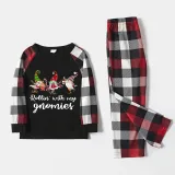 Christmas Matching Family Pajamas Rollin' with My Three Gnomies Black Red Pajamas Set