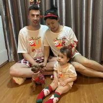 Christmas Matching Family Pajamas Sloth Christmas Gift Gray Short Pajamas Set