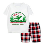 Christmas Matching Family Pajamas Merry Christmas Christmasaurus Rex Gray Short Pajamas Set