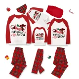 Christmas Matching Family Pajamas Dachshund Through the Snow Plaids Gray Pajamas Set