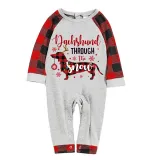 Christmas Matching Family Pajamas Dachshund Through the Snow Plaids Gray Pajamas Set