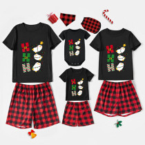 Christmas Matching Family Pajamas Hohoho Penguin Black Pajamas Set