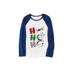 Christmas Matching Family Pajamas Hohoho Penguin Blue Pajamas Set
