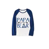 Christmas Matching Family Pajamas Papa Mama and Baby Bear Blue Pajamas Set