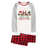 Christmas Matching Family Pajamas Merry Christmas Sloth White Pajamas Set