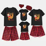 Christmas Matching Family Pajamas Sloth Christmas Gift Black Pajamas Set