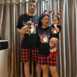 Christmas Matching Family Pajamas Crutches Gnomie with Deer White Short Pajamas Set