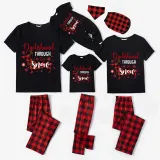 Christmas Matching Family Pajamas Dachshund Through the Snow Plaids Black Pajamas Set