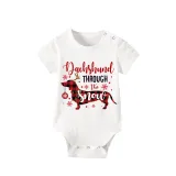 Christmas Matching Family Pajamas Dachshund Through the Snow Plaids White Short Pajamas Set