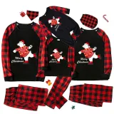 Christmas Matching Family Pajamas Skating Bear Merry Christmas Black Pajamas Set