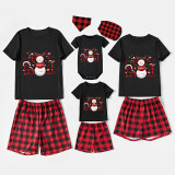 Christmas Matching Family Pajamas Let It Snowman Black Pajamas Set