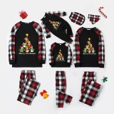 Christmas Matching Family Pajamas Penguins Tree Merry Christmas Black Red Plaids Pajamas Set