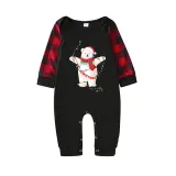 Christmas Matching Family Pajamas Christmas String Light Bear Black Pajamas Set
