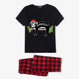 Christmas Matching Family Pajamas Sloth Family Black Pajamas Set