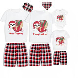 Christmas Matching Family Pajamas Merry Christmas Sloth Gray Short Pajamas Set