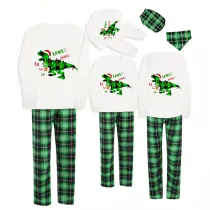 Christmas Matching Family Pajamas Dinosaur Rawr Fala Green Pajamas Set