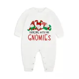 Christmas Matching Family Pajamas Sitting Gnimoes White Pajamas Set