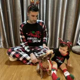 Christmas Matching Family Pajamas Dachshund Through the Snow Plaids Red Pajamas Set