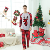 Christmas Matching Family Pajamas Plaids Deer Head Gray Pajamas Set