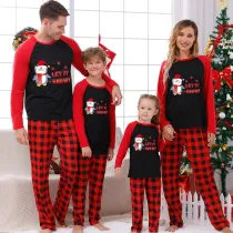 Christmas Matching Family Pajamas Let It Snow Penguin Red Pajamas Set