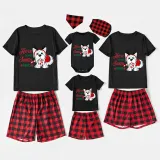 Christmas Matching Family Pajamas Here Comes Santa Paws Black Pajamas Set