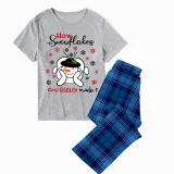 Christmas Matching Family Pajamas How Snowflakes Are Really Made Lying Snowman Blue Pajamas Set