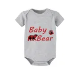 Christmas Matching Family Pajamas Papa Mama and Baby Bear Family White Short Pajamas Set