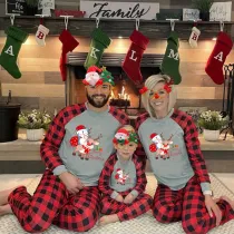 Christmas Matching Family Pajamas Merry Christmas Penguin Deer Gray Pajamas Set