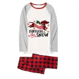 Christmas Matching Family Pajamas Dachshund Through the Snow Plaids White Pajamas Set