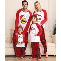 Christmas Matching Family Pajamas Mom Dad and Baby Bottle Christmas Red Pajamas Set