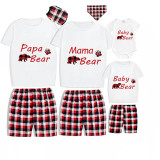 Christmas Matching Family Pajamas Papa Mama and Baby Bear Family White Short Pajamas Set