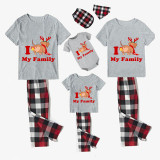 Christmas Matching Family Pajamas I Love My Family Dachshund White Short Pajamas Set