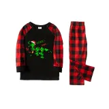 Christmas Matching Family Pajamas Dinosaur Rawr Fala Black Pajamas Set