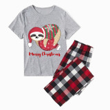 Christmas Matching Family Pajamas Merry Christmas Sloth White Short Pajamas Set