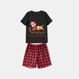 Christmas Matching Family Pajamas Merry Christmas Dachshund Black Pajamas Set