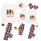 Christmas Matching Family Pajamas Snowman with Christmas Tree White Pajamas Set
